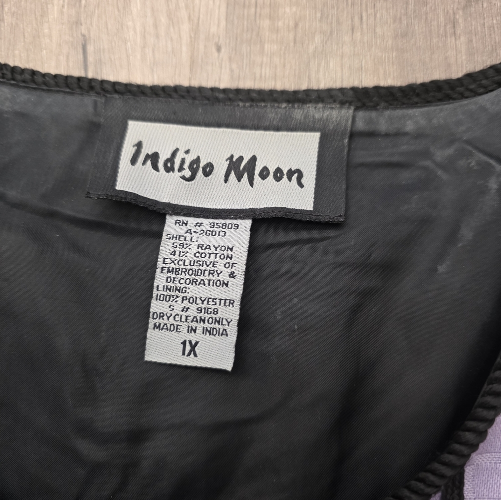 Indigo Moon Boho Patchwork Colorful Geometric Jac… - image 2